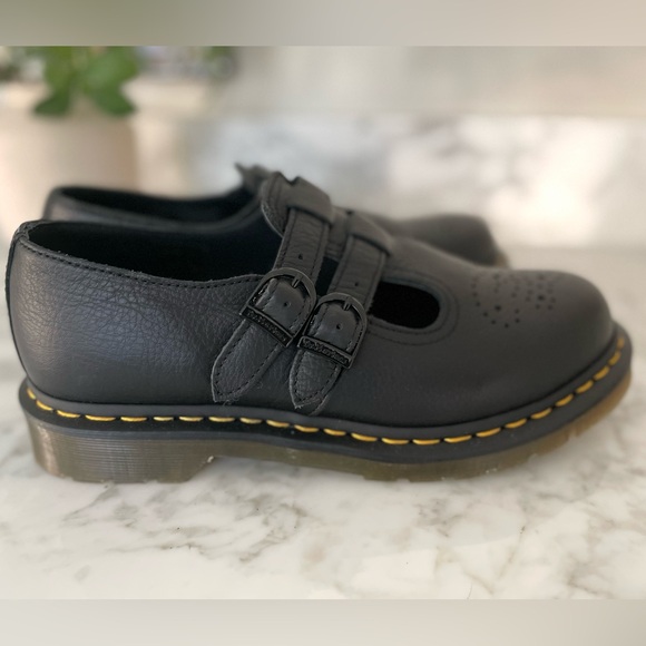 Dr Martens Black Leather Mary Janes Womens Size 9 Lug Sole #8065 Virginia - Picture 12 of 12